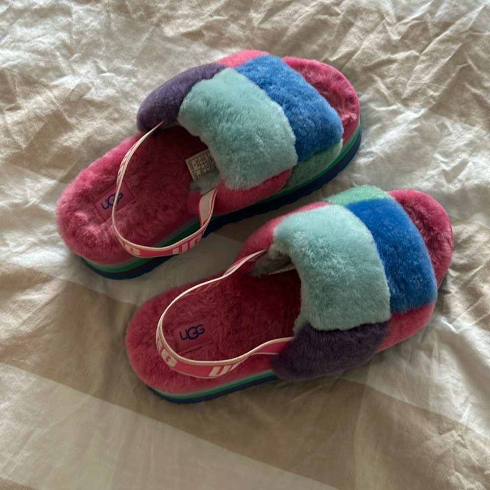 UGG disco checkers platform slippers